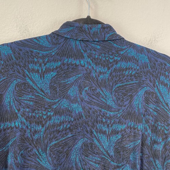 Chicos Design Womens XL Button Up Top Slinky Stretch Knit Acetate Long Sleeve - Picture 9 of 11